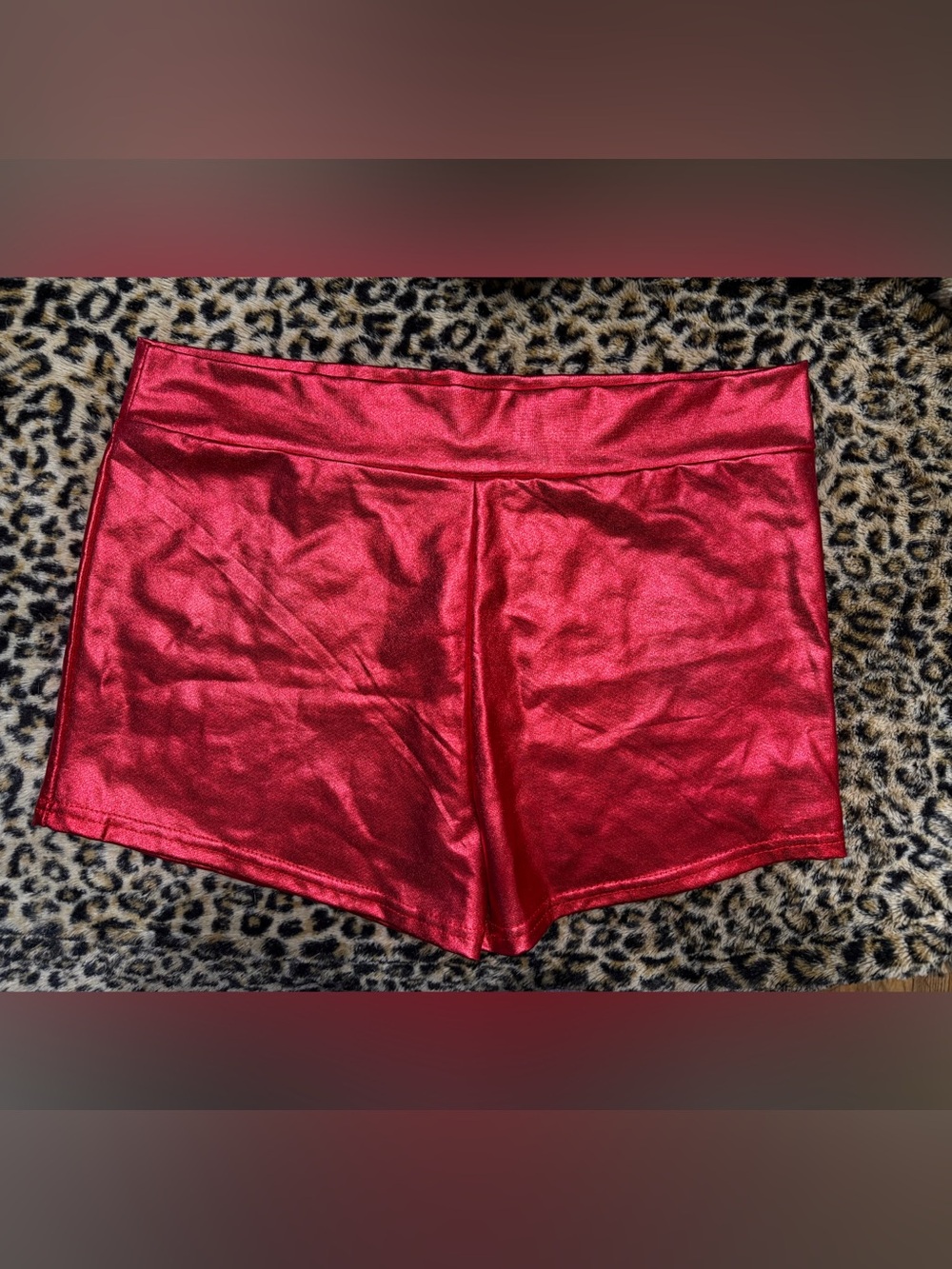 Red Metallic Boy Shorts L/XL
